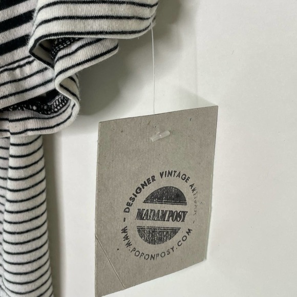 Madam P Upcycled Short Sleeve Striped T-shirt w  vintage heart S - Picture 4 of 8